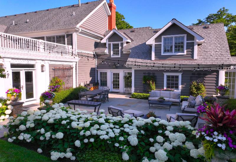 Western DuPage Landscaping designed a backyard garden for a house in DuPage County, IL