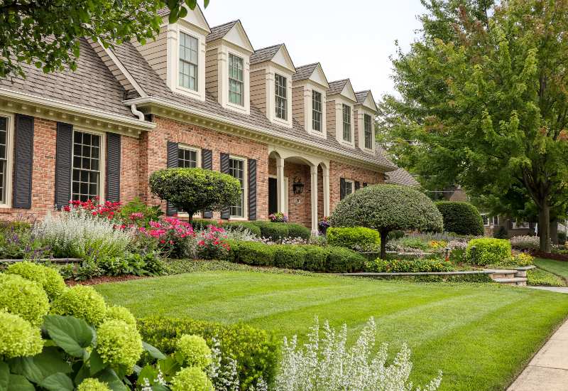 A lovely residence with attractive landscaping plants enhancing the outdoor space in DuPage County
